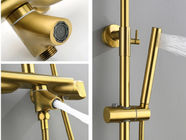 Gold Exposed 40degree Bath Shower Faucet Set With Hand Shower